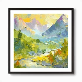 Firefly An Illustration Of A Beautiful Majestic Cinematic Tranquil Mountain Landscape In Neutral Col (9) Poster