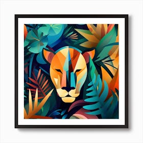 Abstract Lion In The Jungle 1 Art Print