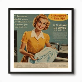 Default Default Vintage And Retro Laundry Ad Aesthetic With Cl 2 Art Print