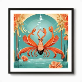 Crab In The Water 1 Art Print