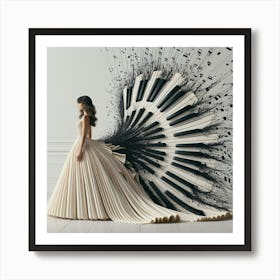 Wedding Dress Made Of Piano Keys Art Print