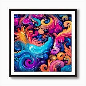 Abstract Colorful Swirls 1 Art Print