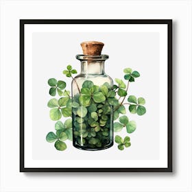 Shamrock In A Bottle 2 Art Print