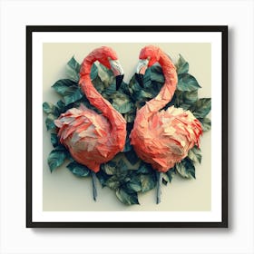 Paper Flamingos Poster