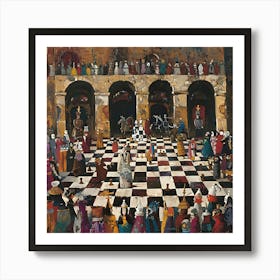 Medieval Mosaic: The Court's Game Art Print