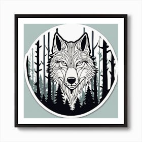 Wolf In The Woods 63 Art Print