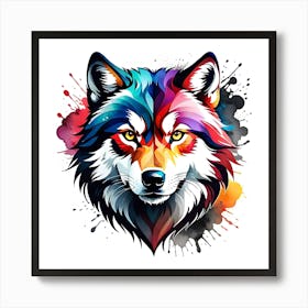 Colorful Wolf Head 1 Art Print