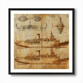 Ship Blueprints Art Print