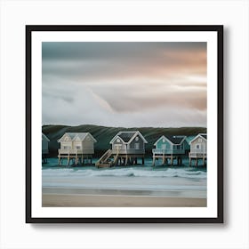 Beach Huts cuteness Art Print