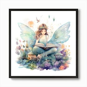 Fairy Reading A Book Art Print