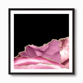 Pink & Gold Agate Texture 07 Art Print