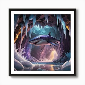 Shark In The Cave Art Print