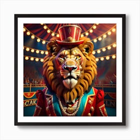 Lion King Ringmaster Big Top Circus Art Print