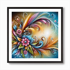 Abstract Floral Painting 3 Art Print