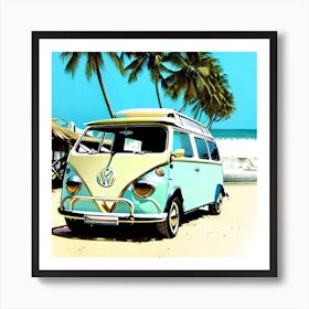 Vw Bus On The Beach7 Art Print