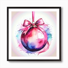 Watercolor Christmas Ball Art Print