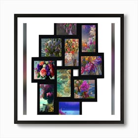 Flowers In A Frame Art Print