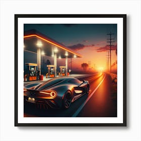 Sunset Drive Oasis Art Print