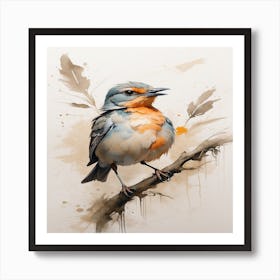 Bird On A Branch Canvas Print Art Print