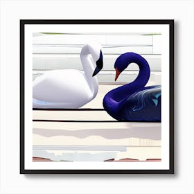 Swan Conversation Art Print