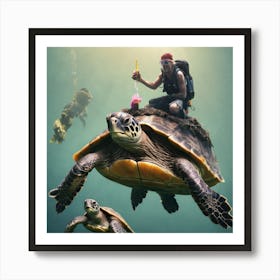 Turtleride Art Print