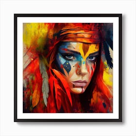 Powerful American Native Woman  #1 Art Print