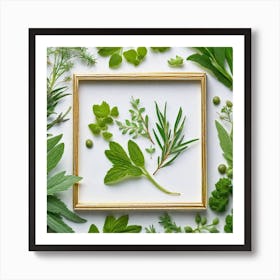 Fresh Herbs In A Frame Poster