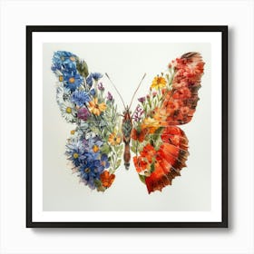 Butterfly With Flowers 9 Art Print