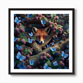 Fox In The Forest 3 Art Print