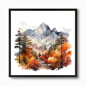 Watercolor Mountain Landscape 9 Art Print