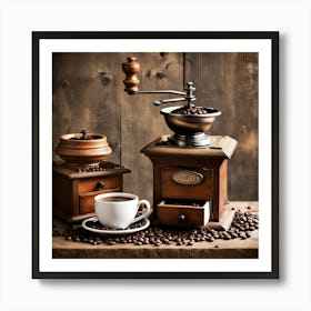 Coffee Grinder With Coffee Beans 2 Art Print