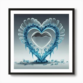Heart silhouette in the shape of a melting ice sculpture Art Print
