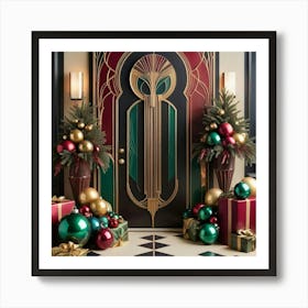 Christmas Door Decor Art Print