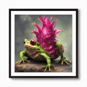 Dragon fruit frog 1 Art Print