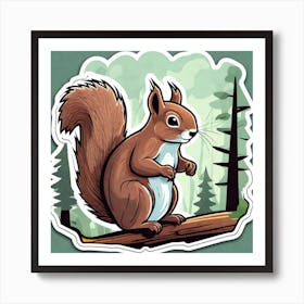 Squirrel In The Woods 49 Art Print