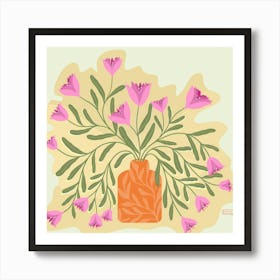 jarron y flores ilustradas Art Print