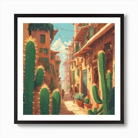 Cactus Street Art Print