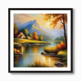 Autumn By The River 4 Art Print