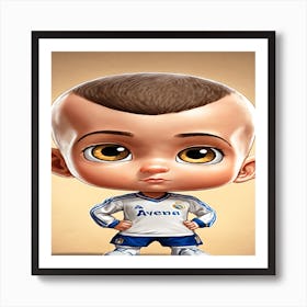 Zinedine Zidane Cute Baby Cartoon Art Print