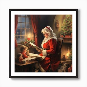 Santa Reading To Children 2 Poster