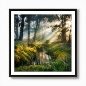 Stream In The Woods Art Print