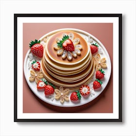 Pancake with strawberry Art Print