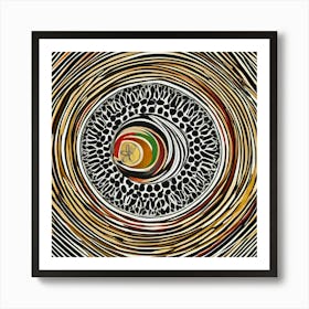 Zebra Eye Circle Modern Abstract art Art Print