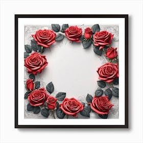 Red Roses Frame 5 Art Print