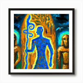 An Impressionist Oil Annunaki Art Print