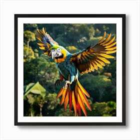 Colorful Parrot In Flight Art Print