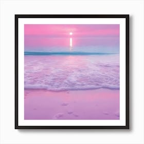 Realistic Sunset On The Beach Art Print