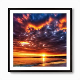 Sunset On The Beach 339 Art Print