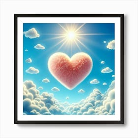 Furry Red Heart Cloud Art Print