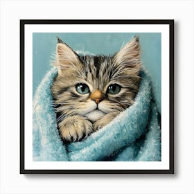 Bathroom Cat 5 Art Print